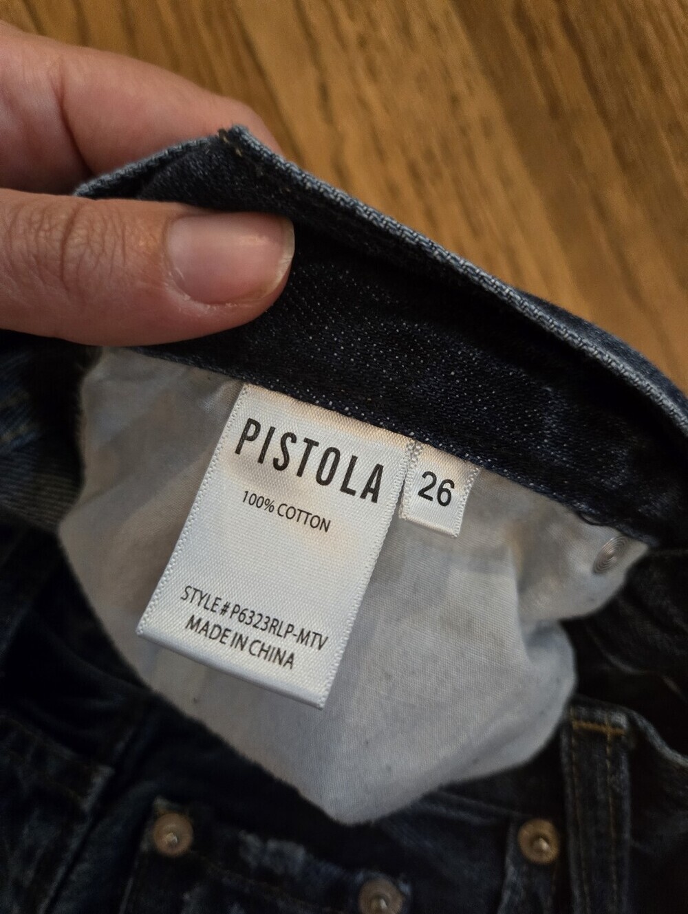 Pistola Cassie High Rise Straight Leg Cropped Distressed Jeans 26 Dark Wash - Picture 12 of 13